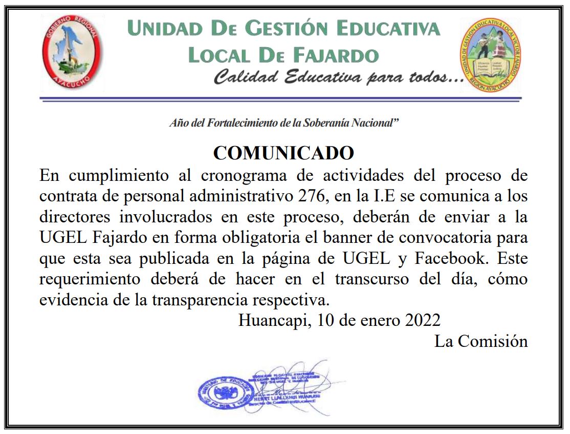 COMUNICADO 276