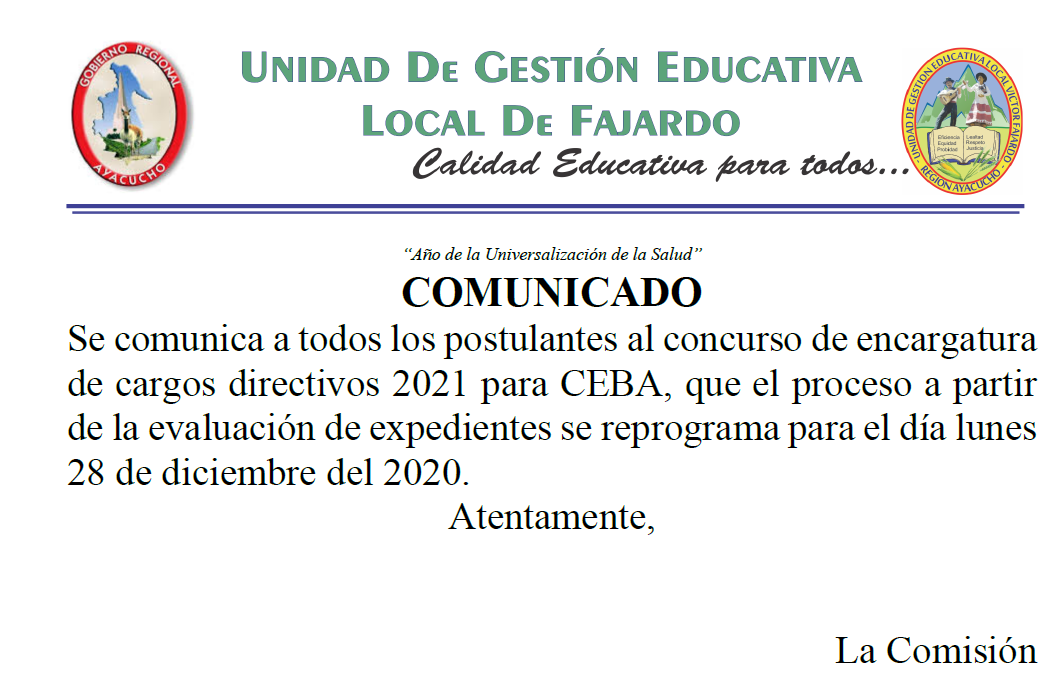 COMUNICADO CEBA