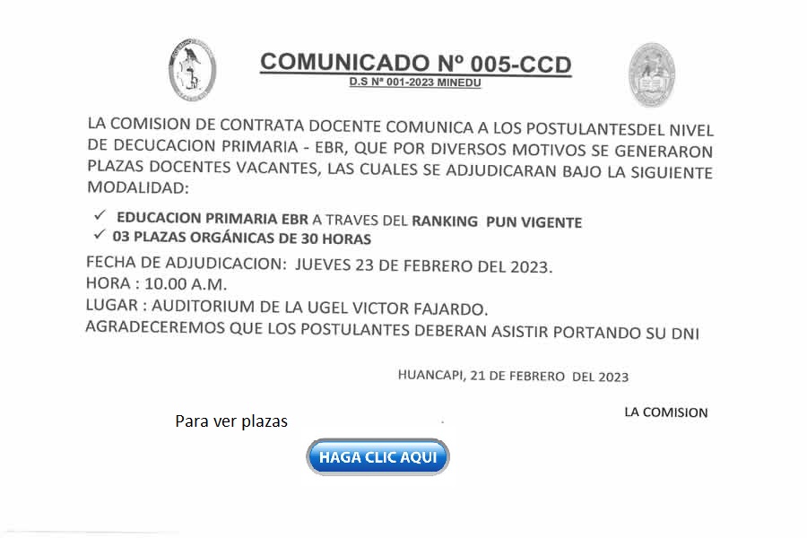 COMUNICADO No 005 CCD