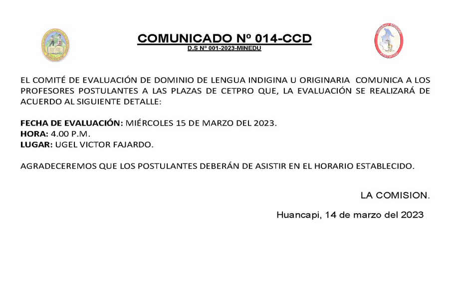 COMUNICADO No 014 CCD pag