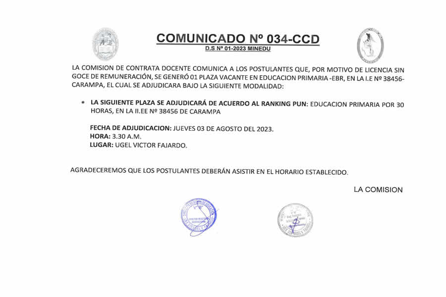 COMUNICADO n034 CCD