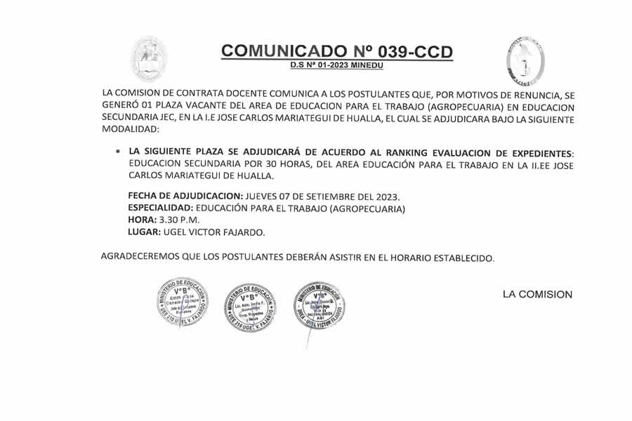 Comunicado No 039 ccd ago 2023