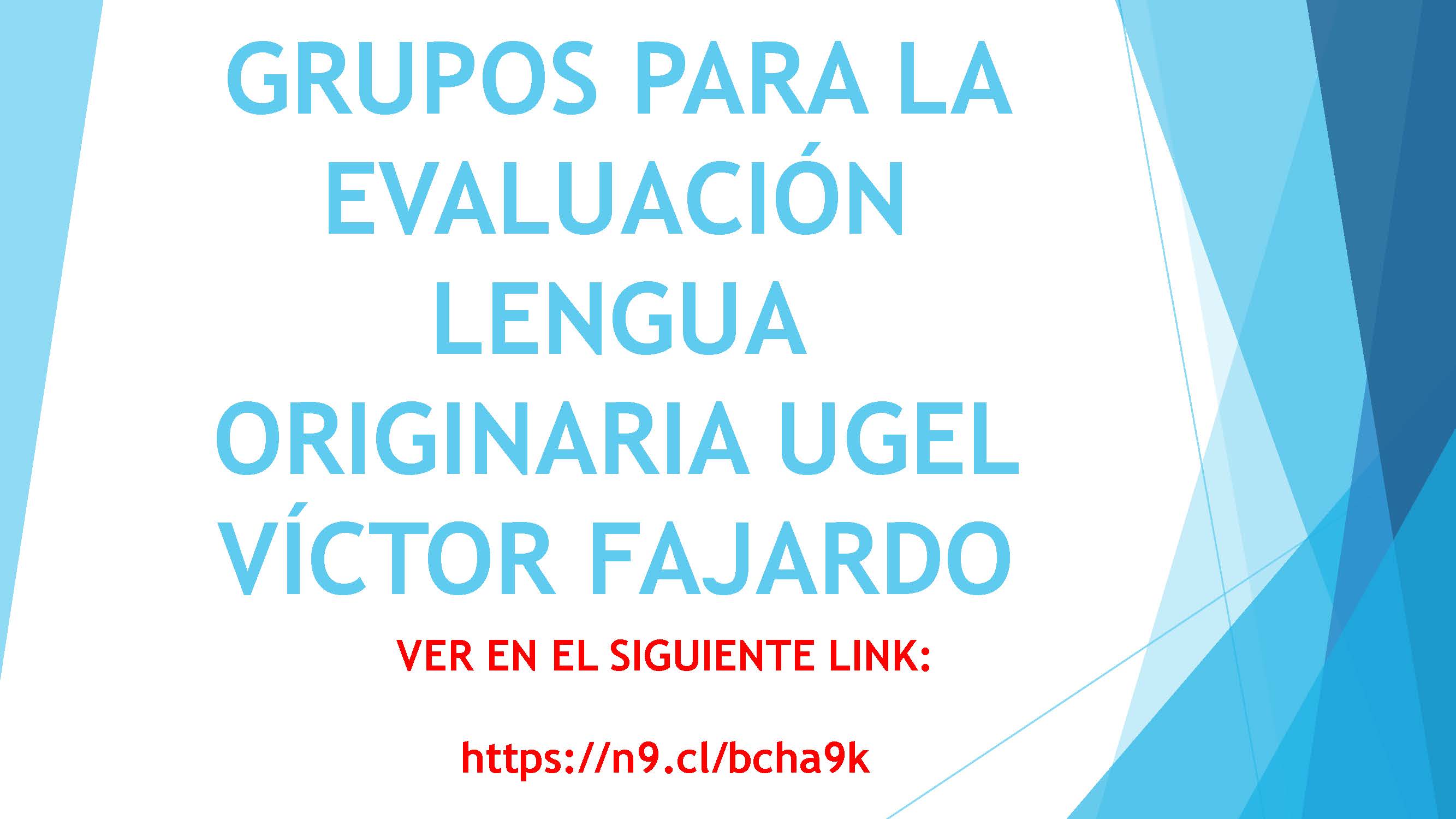 EVALUACION LENGUA ORIGINARIA