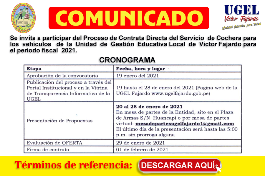 COMUNICADO COCHERA