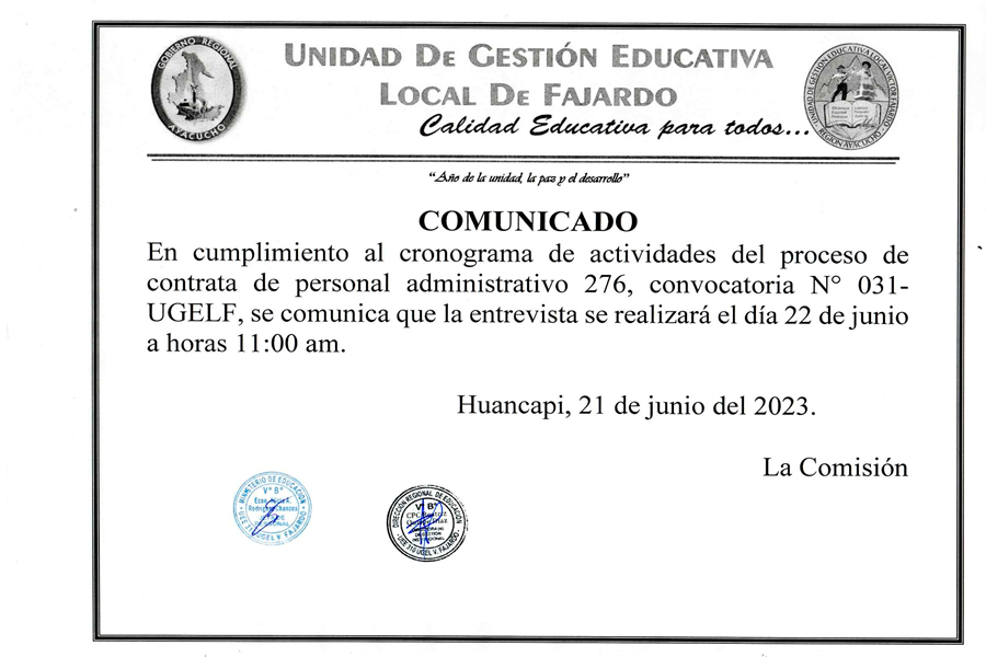 comunicado contrata personal