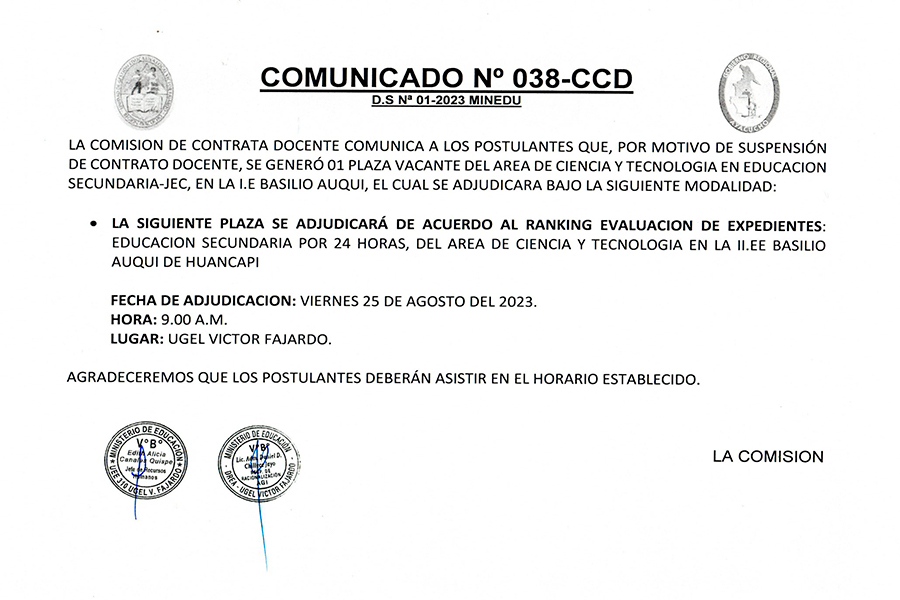 comunicado no 038 ccd ago 2023