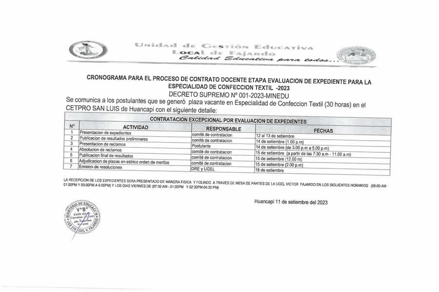 cronograma contrata doc eta evaluacion expe para confexion texil