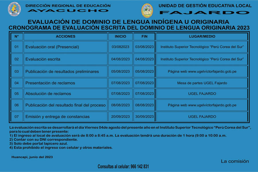 evaluacion dominio lengua indigena